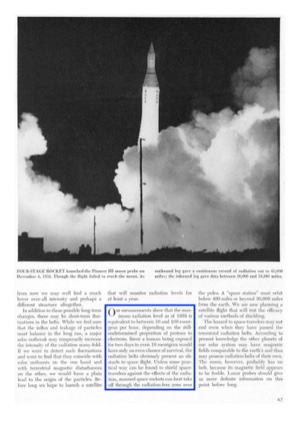 Scientific American, March 1959, p. 47. Ten to 100 roentgens an hour, a two-day exposure, and a path over the poles.