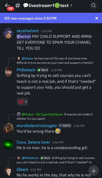 9. Demands child support and threatens to get everyone to spam his channel until he pays.