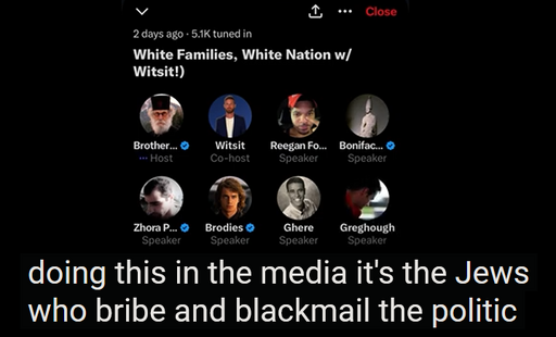 Possibly the sole surviving screenshot of Witsit's white supremacist podcast